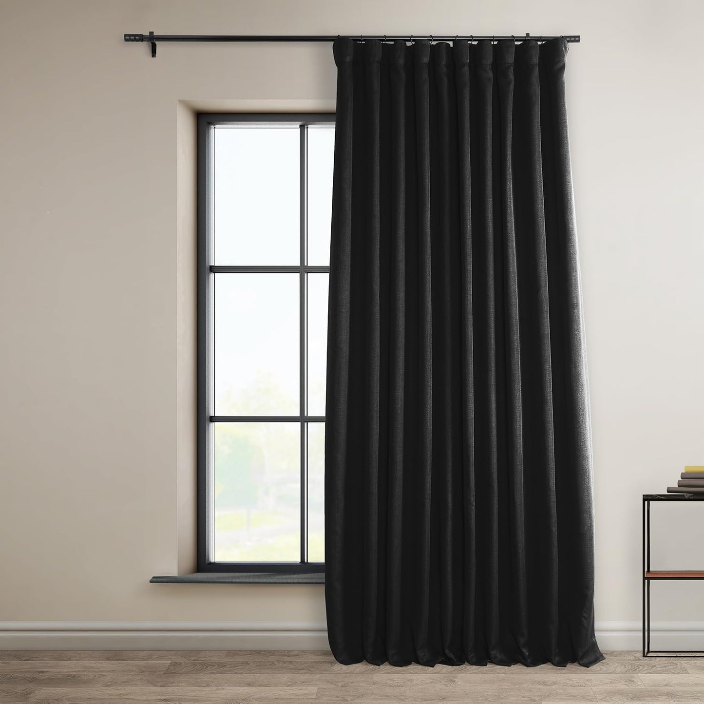 Faux Linen Curtains for Living Room - Room Darkening Drapes