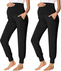 fitglam Women's Maternity Pants Over Belly Joggers - Cozy Support