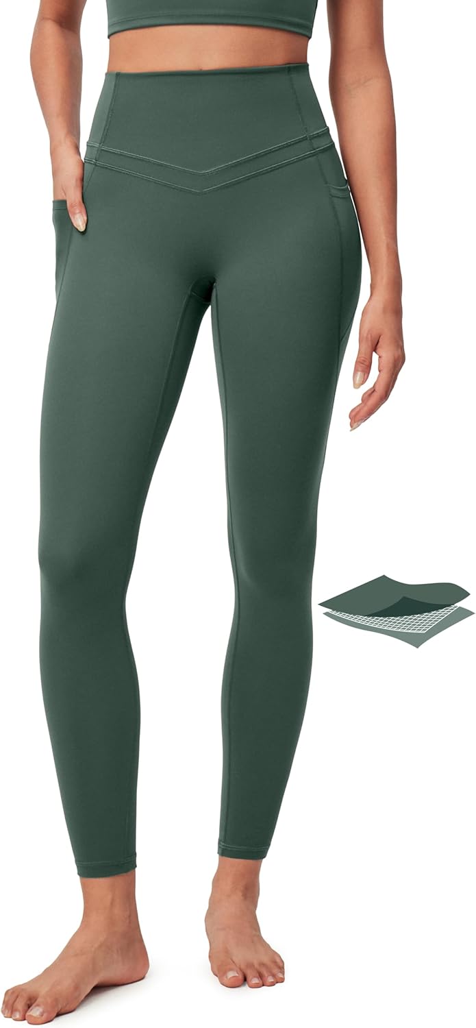 IUGA Compression Leggings with Pockets for Women Tummy Control