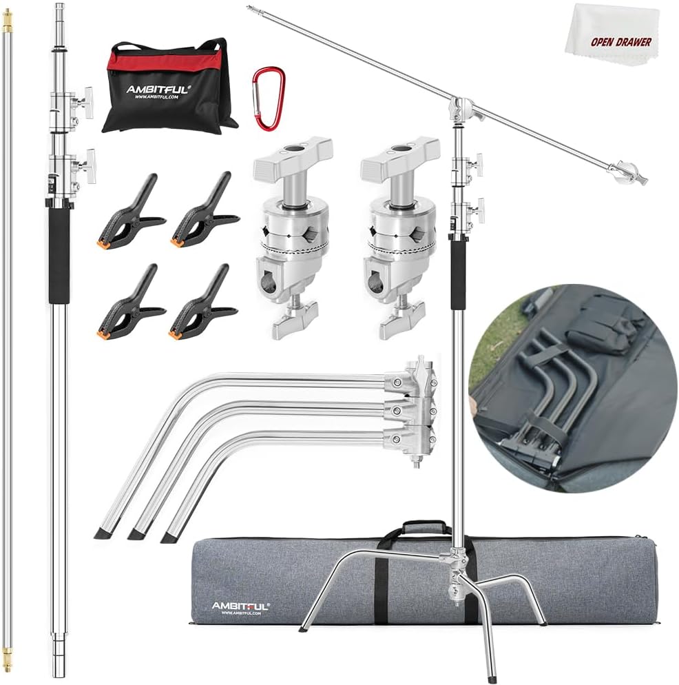 C Stand Light Stand with Boom Arm for Photography Equipment