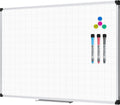 Magnetic Dry Erase Board with Lines 48 x 36 in - Grid Lined Planner