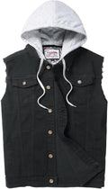 Men's Denim Vest Sleeveless Jean Jacket Ripped Distressed (Style 888S)