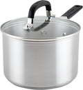 Stainless Steel Induction Saucepan with Lid - Even Heating 3 Quart