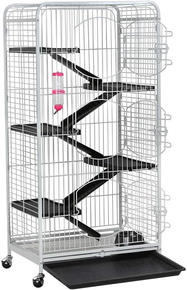 Durable 52-inch Multi Level Rat Cage for Ferrets and Bunnies
