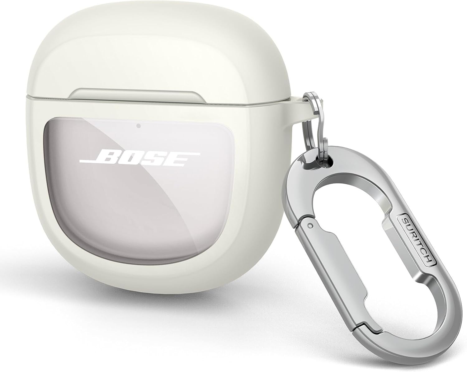 Shockproof White Case for Bose Earbuds, Carabiner Included