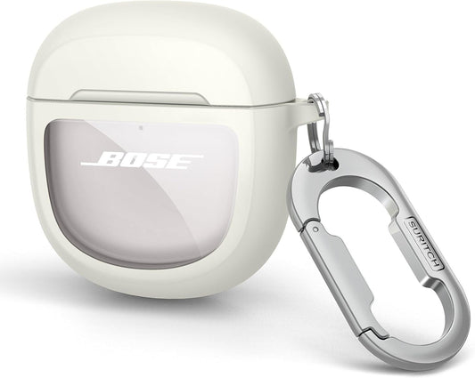 Shockproof White Case for Bose Earbuds, Carabiner Included