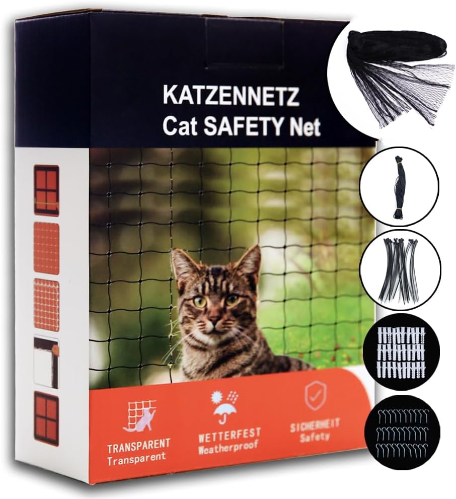 Protective Black Cat Net for Balconies - 10x26 ft