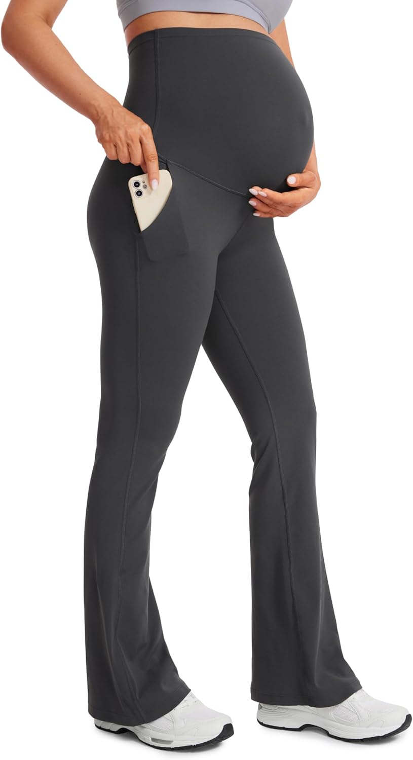 CRZ YOGA Women Butterluxe Maternity Flare Leggings with Pockets