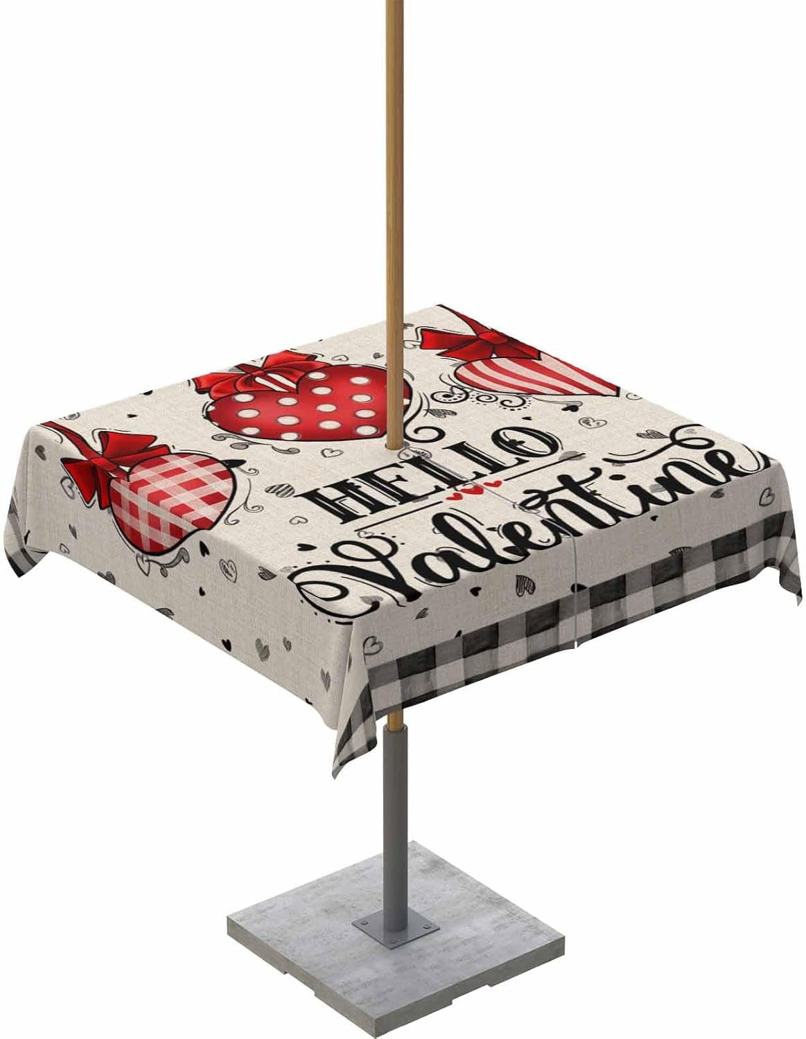 Waterproof Love Heart Linen Tablecloth - 54x54in