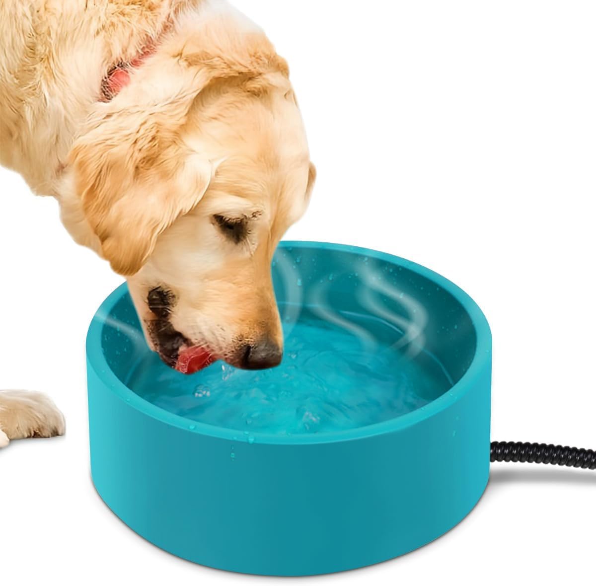 Gimars Large Heated Water Bowl - Anti-Freeze & Chew Resistant