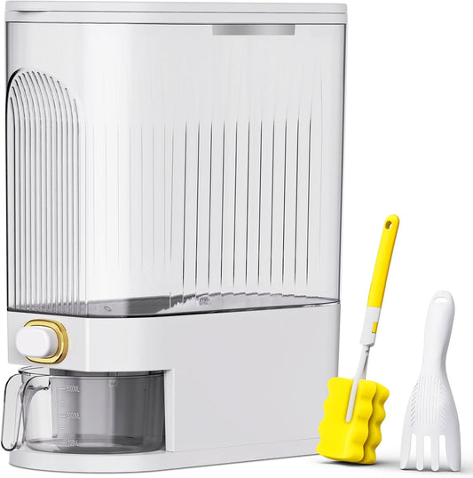 22Lbs-25Lbs Rice Dispenser with Measuring Cup for Kitchen