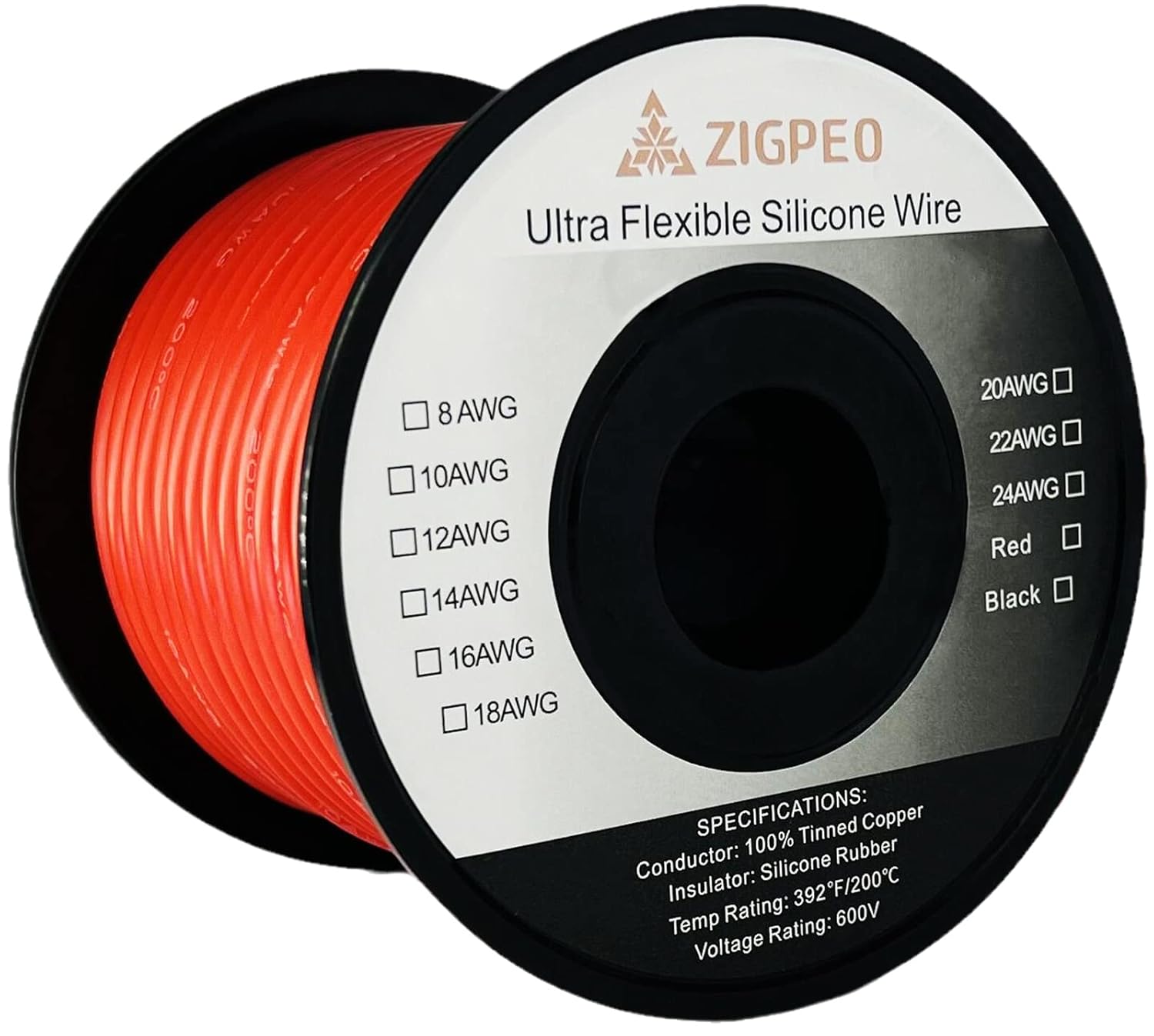 10 AWG Silicone Wire 50FT Red Spool for High Temp Applications