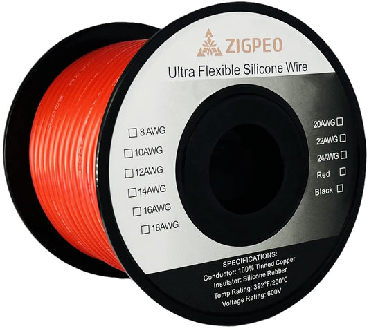 10 AWG Silicone Wire 50FT Red Spool for High Temp Applications
