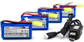 7.4V 1500mAh 2S Li-ion RC Battery Pack (4-Pack) - USB Chargers