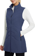 Running Vest for Women Long Puffer Vest - Lightweight Warm Layer Vests
