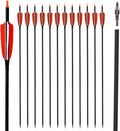 LWANO 30in Carbon Arrows Pack of 12 - Durable Target & Hunting Arrows