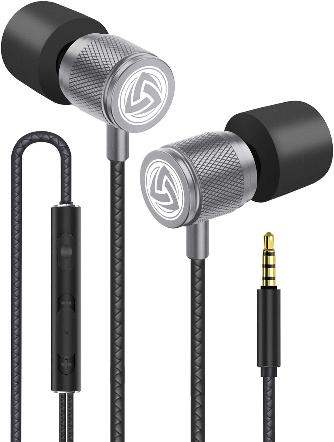 LUDOS Ultra Wired Earbuds: 5-Year Warranty, Noise Isolating, Memory Foam - Grey