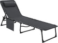 Flamaker Foldable Chaise Lounge Chair 5-Position Adjustable - Portable