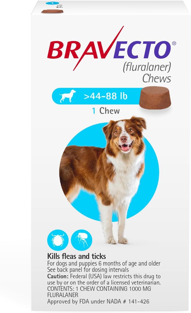 BRAVECTO Chew for Dogs - Long-Lasting Flea & Tick Control