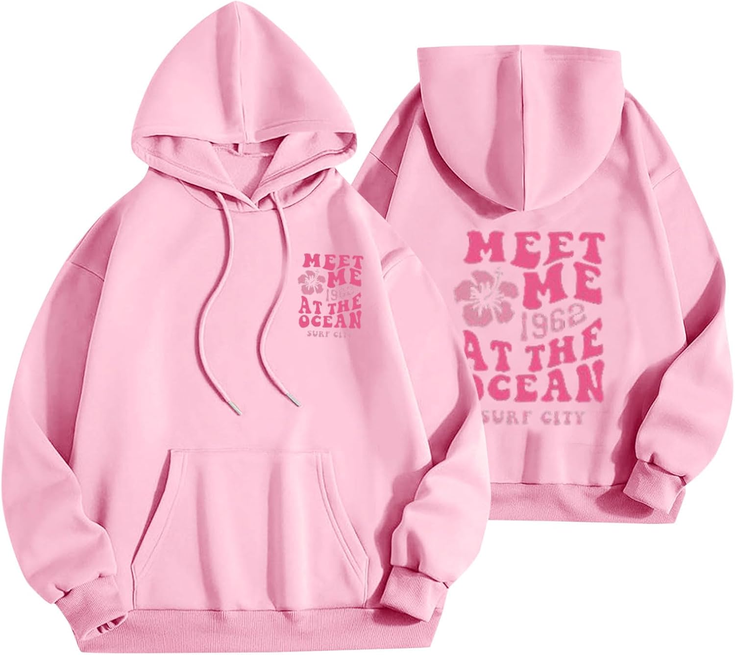 Pink Oversized Hoodie for Teen Girls - Cozy Fall Style