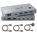 USB C KVM Switch 4K@60Hz Dual Monitor KVM - 2 Laptops, 4 USB3.0