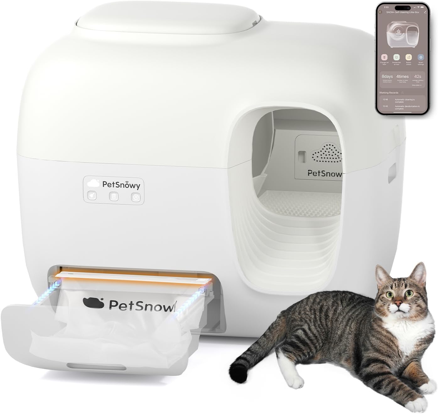 Odor-Free Automatic Cat Litter Box for Multiple Cats