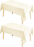Faux Linen Rectangle Tablecloth 90 x 132 in - Wrinkle & Stain