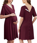 Labor and Delivery Gown for Hospital Short Sleeve Maternity Dress