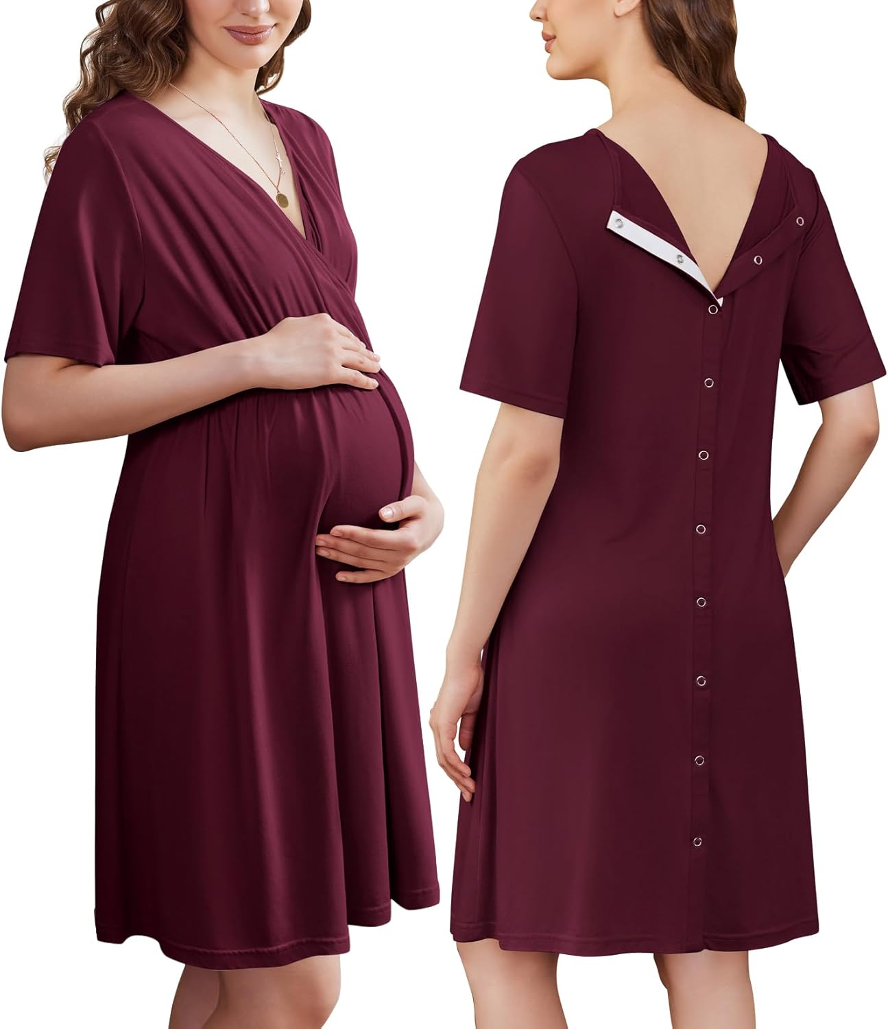 Ekouaer Labor and Delivery Gown for Comfortable Maternity Use
