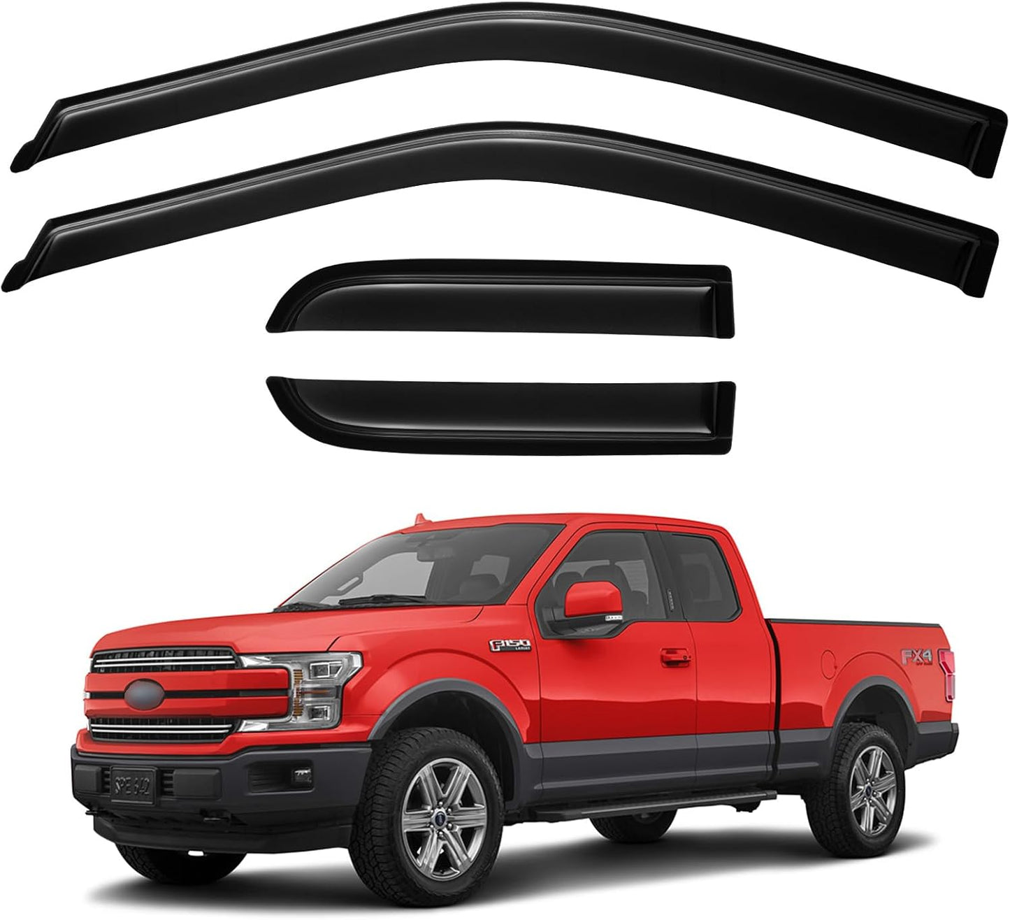Window Visors Rain Guards for 2015-2024 Ford F150 SuperCab