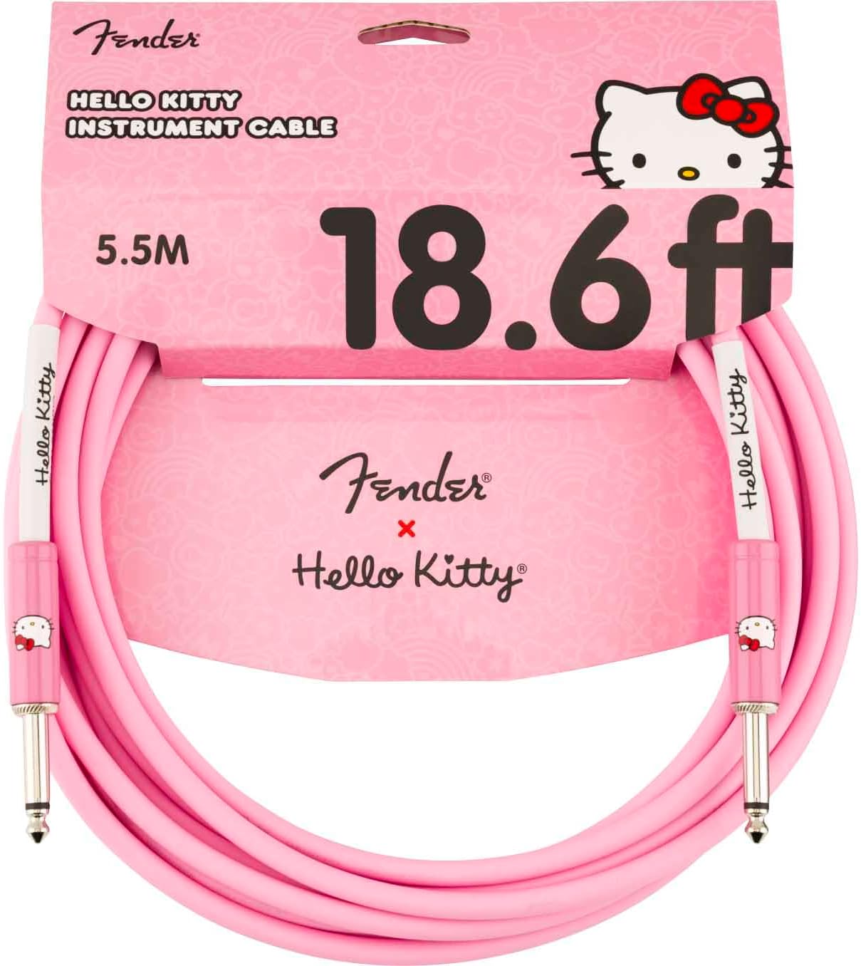 Fender Hello Kitty 18.6ft Guitar Cable - Pink Power!