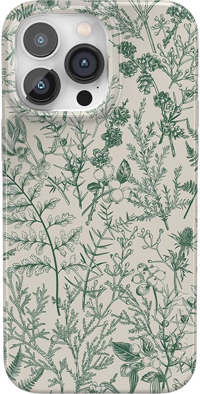 Casely iPhone 14 Pro Case - Sage Garden Green Floral Design