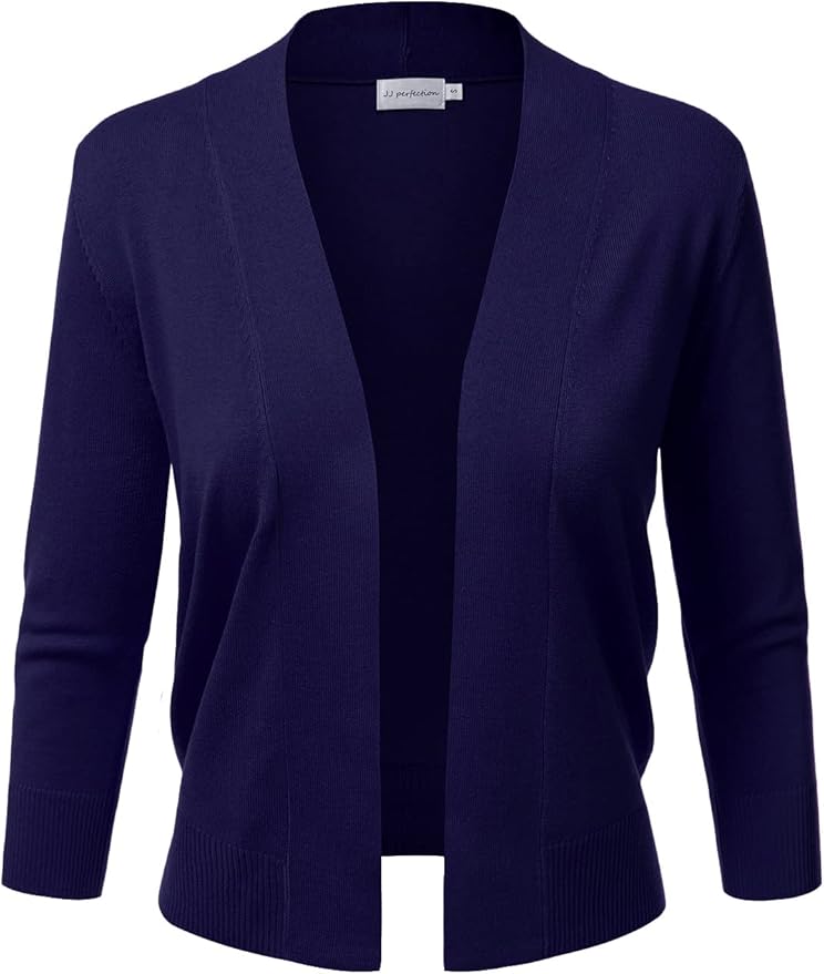 JJ Perfection Women's Basic 3/4 Sleeve Open Front Cardigan Review