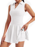 Cute Golf Tennis Dress Workout Athletic Mini Dress Set - Comfortable