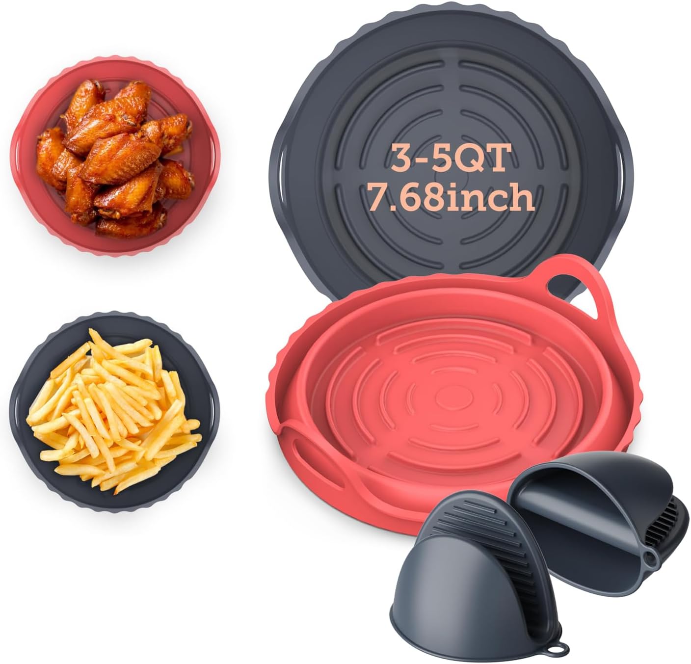 COSORI Air Fryer Silicone Liners - 2 Pcs: Heat-Resistant & Non-Stick