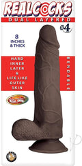 Realistic Dual Layered Dildo - Dark Brown Nasstoys