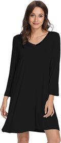 GYS Womens Bamboo Viscose Long Sleeve Nightgown - Super Soft Comfort