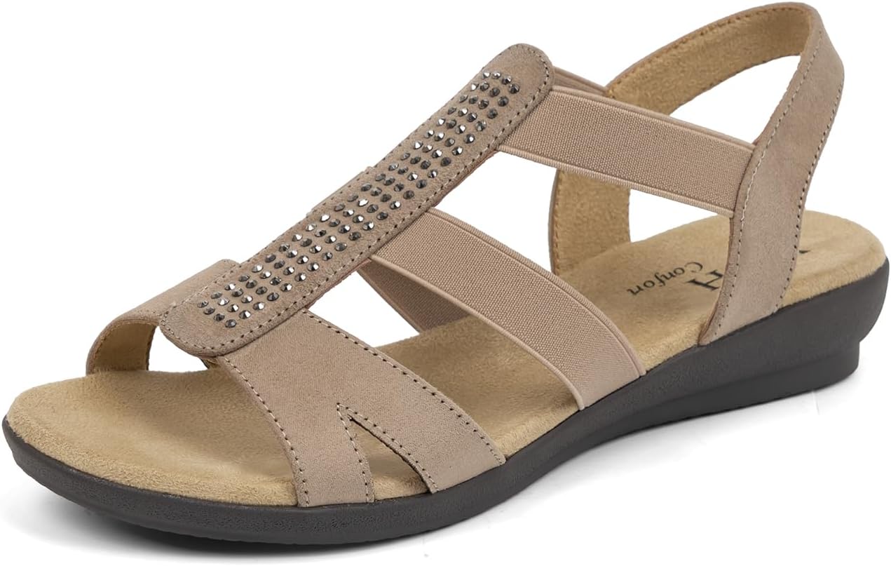 VJH confort Women's Comfort Flat Sandals for Summer Style