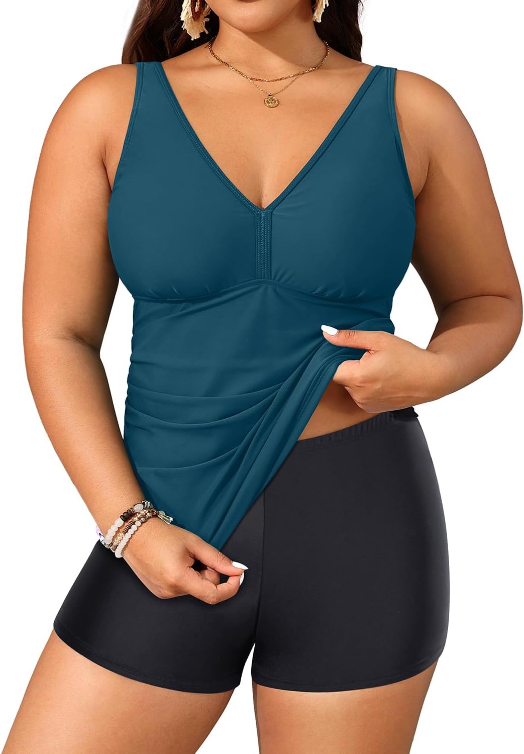 Yonique Womens Plus Size Swimsuits with Shorts for Comfort