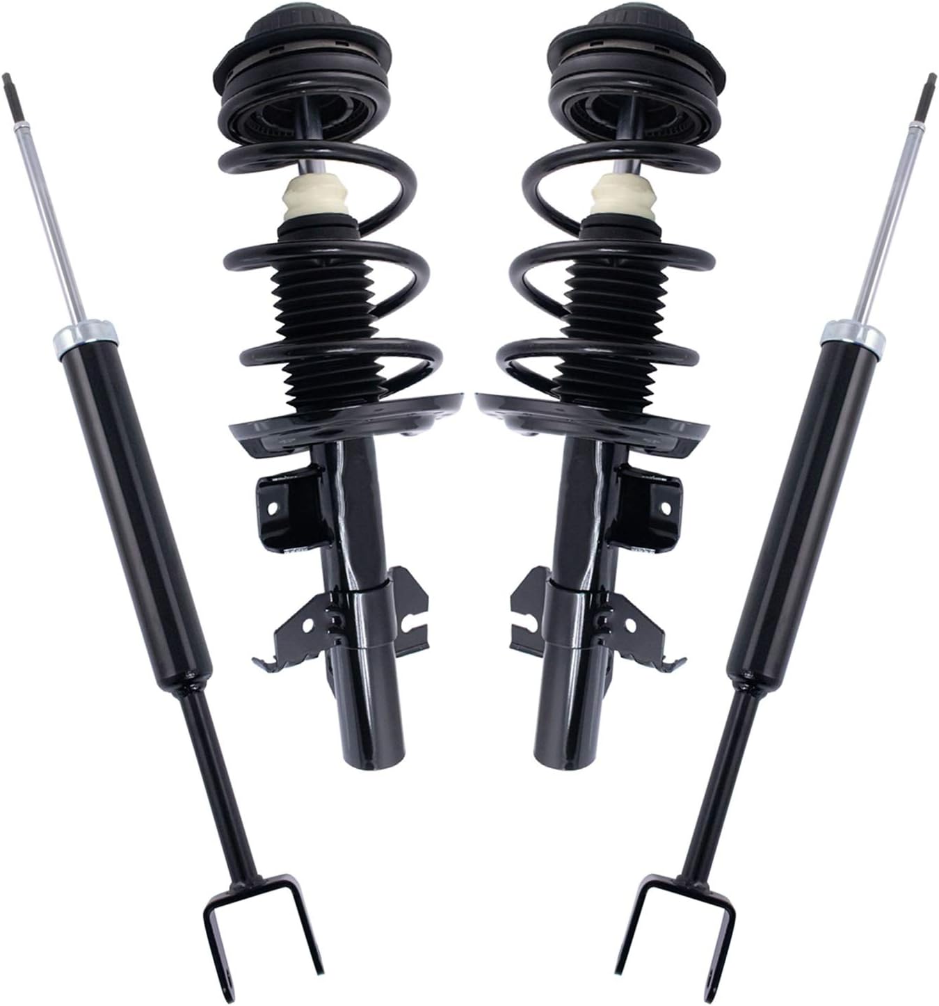TRQ Front and Rear Strut & Coil Spring Assembly Set for Dodge Dart