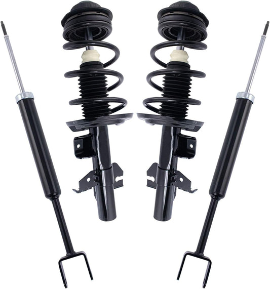 TRQ Front and Rear Strut & Coil Spring Assembly Set for Dodge Dart