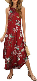 Halife Women's Summer Sleeveless Halter Maxi Beach Dress - Flowy Other