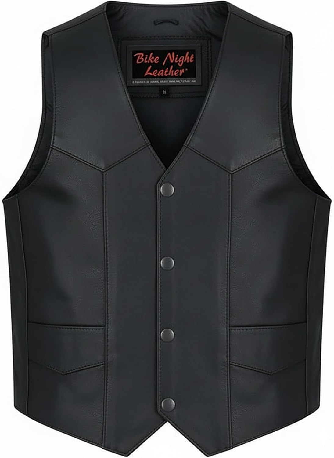 Daniel Smart Kids Leather Vest Premium Cowhide Black Biker Style