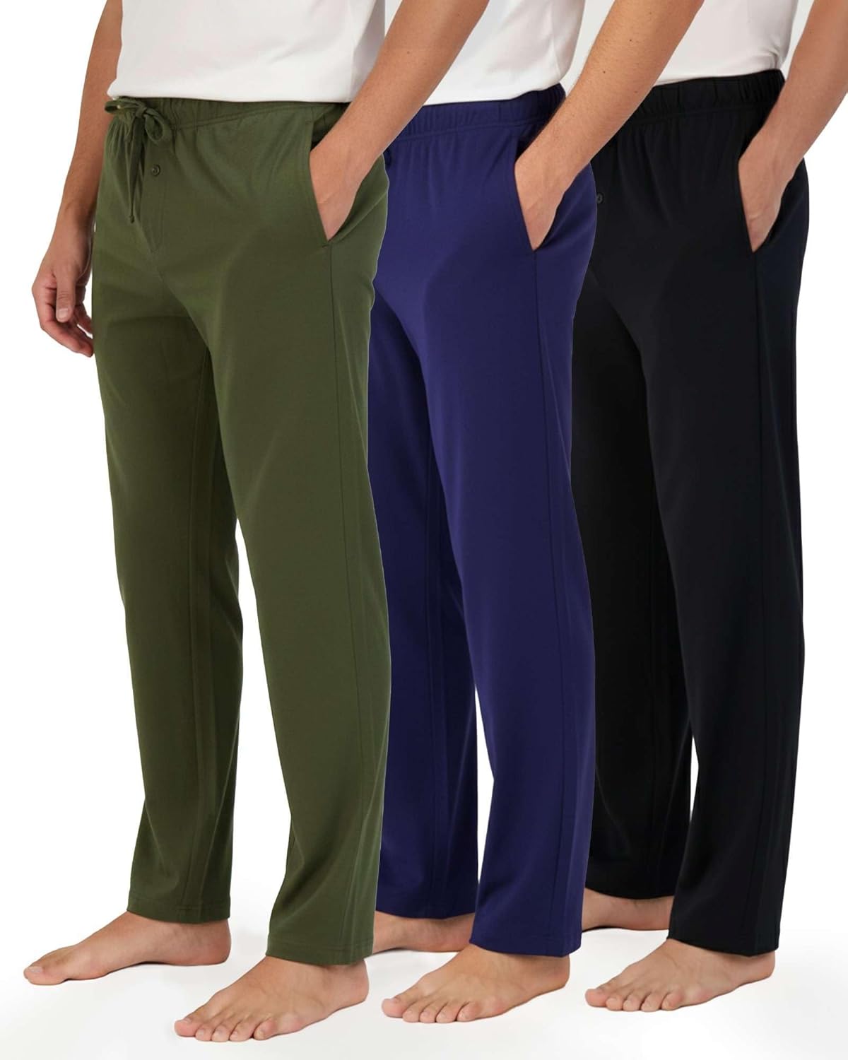 Real Essentials Men's Soft Cotton Flannel Pajama Pants 3 Pack
