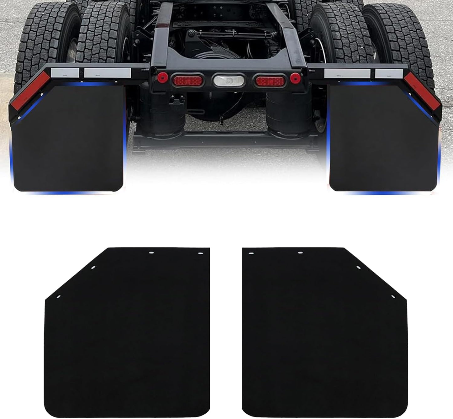 24 x 24 Inch Heavy Duty Mud Flaps for Semi Trucks and Trailers