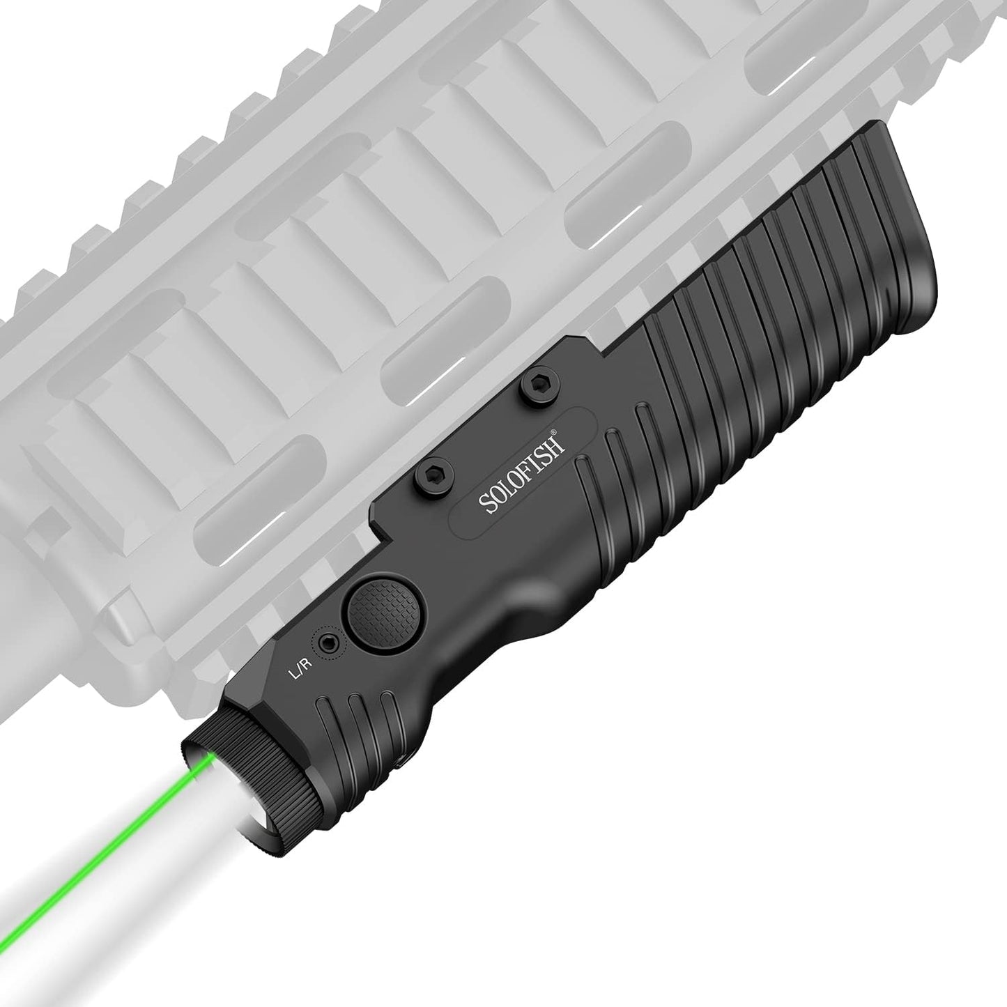 SOLOFISH 1450 Lumens Tactical Flashlight and Green Laser Combo