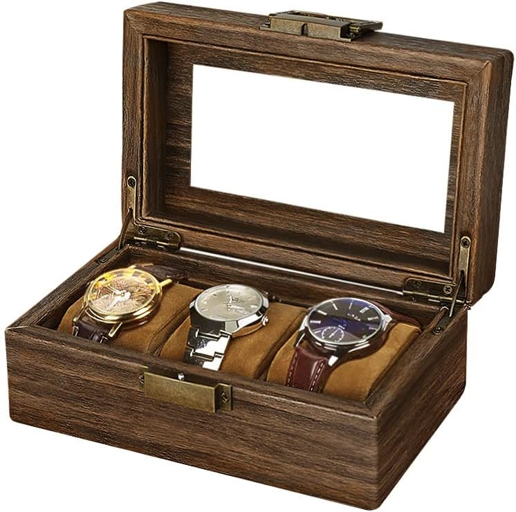 Anyasun Brown PU Leather Watch Box - Keep Your Watches Organized!