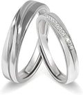 Meissa Intertwined Couples Rings 925 Sterling Silver - Adjustable Set