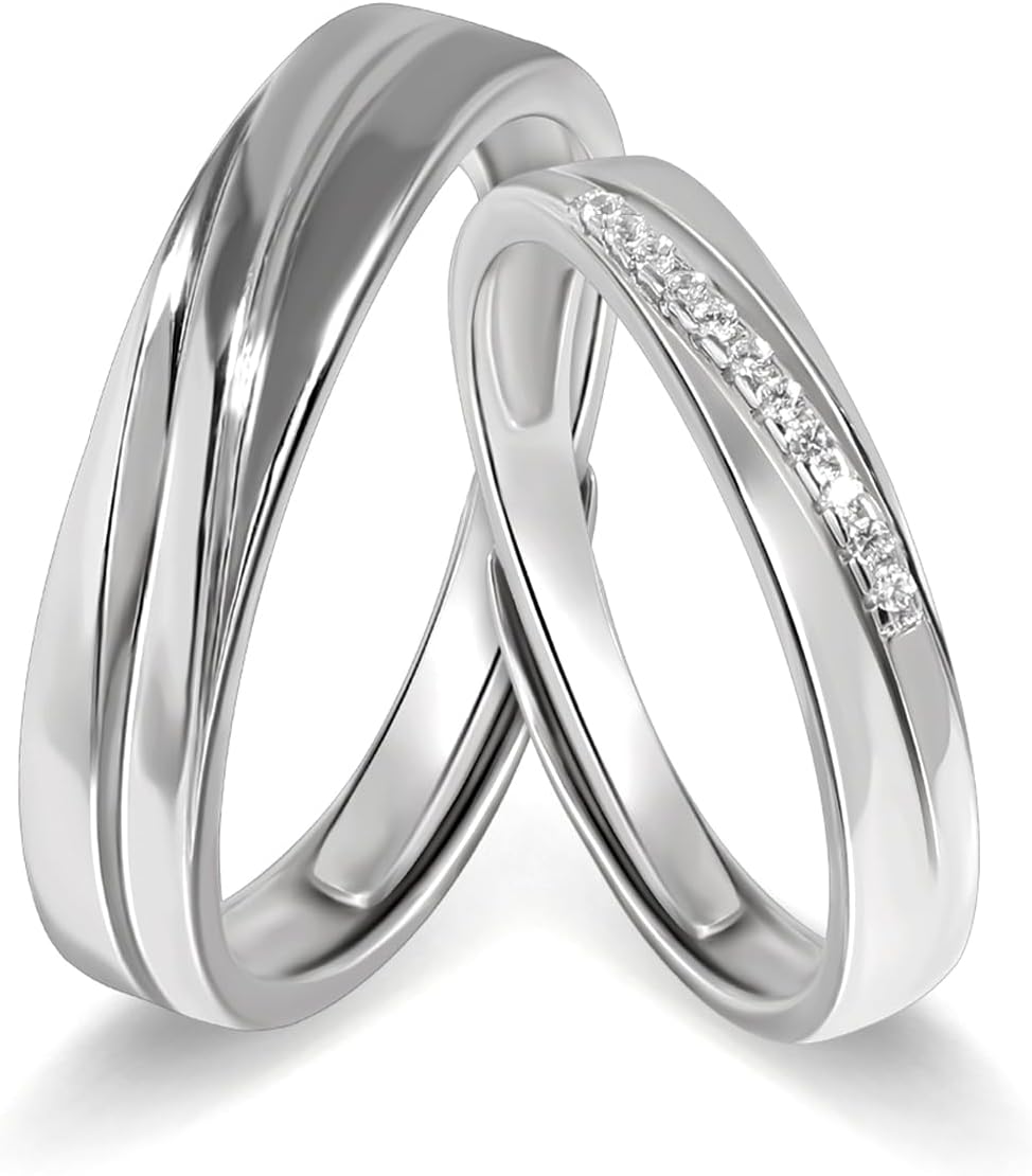 Meissa Intertwined Couples Rings for Men and Women in Silver