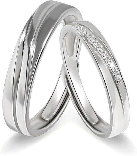 Meissa Intertwined Couples Rings for Men and Women in Silver